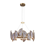 Люстра круглая с полукруглыми плафонами из искусственного алебастра в бронзовой оправе Marbella варинант исполнения - 3 | Loft Concept в Сочи