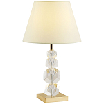 Настольная лампа с абажуром и основанием из хрусталя Neri Crystal Cubes Gold Table Lamp варинант исполнения - 1 | Loft Concept в Сочи