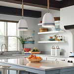 Подвесной светильник белый колоколообразный с декоративной обмоткой из веревки Hinkley варинант исполнения - 8 | Loft Concept в Сочи