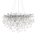 Люстра подвесная с прозрачными стеклянными подвесками в форме капель Диаметр 80 см Droplet Chandelier варинант исполнения - 1 | Loft Concept в Сочи