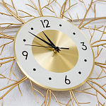 Часы настенные из металла золотые с белым циферблатом Current Time варинант исполнения - 2 | Loft Concept в Сочи