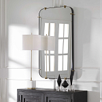 Зеркало настенное в черной металлической раме Mirror Cardinal варинант исполнения - 6 | Loft Concept в Сочи