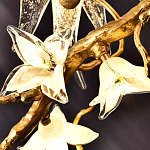 Люстра в виде золотой ветки с цветами и птичками Marvelous Garden варинант исполнения - 8 | Loft Concept в Сочи