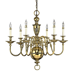Люстра цвета латунь с 6-ю лампами в форме свечей в классическом стиле Hinkley варинант исполнения - 1 | Loft Concept в Сочи