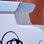 Ваза плоская белая с абстрактными черными линиями в форме лиц Faces of Imagination варинант исполнения - 5 | Loft Concept в Сочи