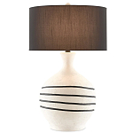 Настольная лампа фактурная с черными круговыми линиями на корпусе Recess варинант исполнения - 2 | Loft Concept в Сочи