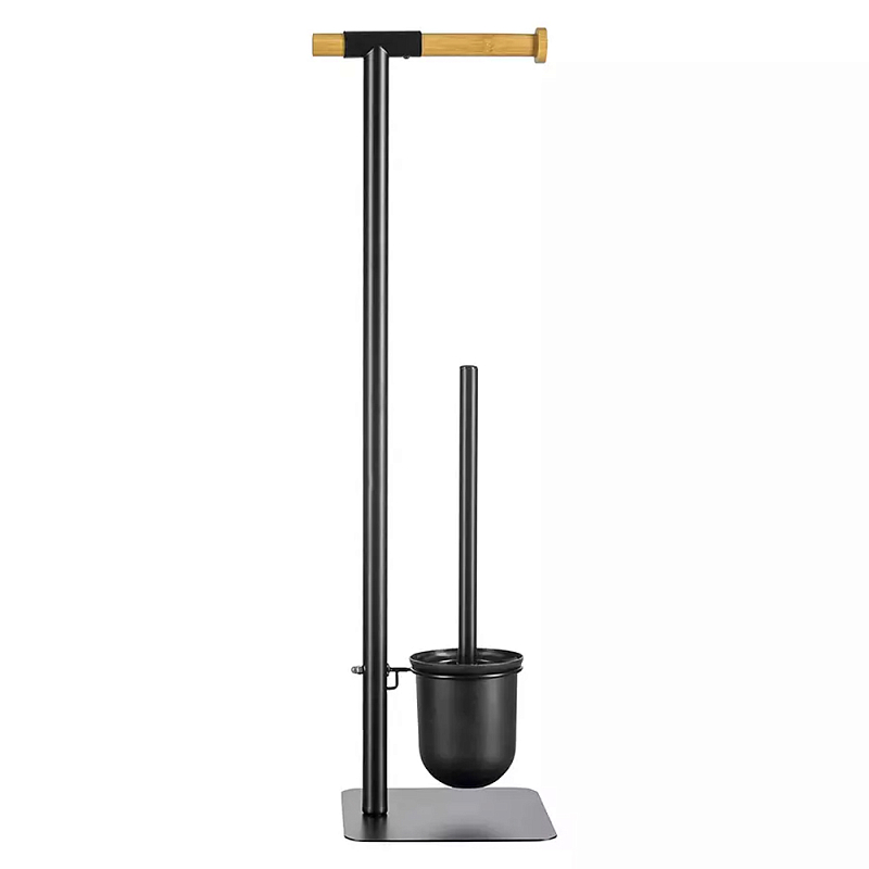 Держатель для туалетной бумаги с подвесным ершиком Black Bathroom Accessory Черный Держатель для туалетной бумаги с подвесным ершиком Black Bathroom Accessory Черный в Сочи | Loft Concept