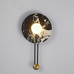 Бра круглое с каменным основанием и плафоном из стекла в форме шара Shaw Marble Lighting варинант исполнения - 2 | Loft Concept в Сочи