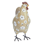 Статуэтка курица с белым цветочным узором и металлическими ножками Rustic Chicken варинант исполнения - 1 | Loft Concept в Сочи