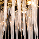 Люстра золотого цвета с декоративными ветками и длинными прозрачными стеклянными подвесами в форме сосулек Droplet Chandelier варинант исполнения - 5 | Loft Concept в Сочи