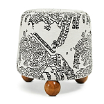 Пуф Wakonda с Круглыми ножками Черно-Белый орнамент варинант исполнения - 1 | Loft Concept в Сочи