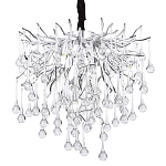 Люстра с хрустальными подвесками капли серебро Droplet Silver Chandelier 5 варинант исполнения - 1 | Loft Concept в Сочи