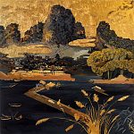 Кофейный стол с японским пейзажем Bohemia coffee table  варинант исполнения - 1 | Loft Concept в Сочи