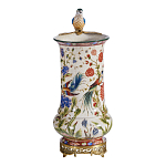 Ваза фарфоровая с птицей на бронзовой ветке и цветочной росписью Garden of Eden варинант исполнения - 4 | Loft Concept в Сочи