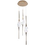 Подвесной светильник с 3-мя хрустальными плафонами Renee Golden Glass Drops Trio Light варинант исполнения - 2 | Loft Concept в Сочи