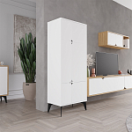 Комод белый с 4-мя дверцами на металлических ножках SPARK MULTIPURPOSE CABINET WHITE варинант исполнения - 4 | Loft Concept в Сочи