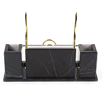 Настольный письменный набор из белого мрамора с часами Marble Accessory варинант исполнения - 3 | Loft Concept в Сочи