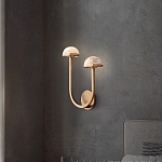 Бра с 2-мя мраморными плафонами на латунном корпусе Light Warm Light варинант исполнения - 1 | Loft Concept в Сочи