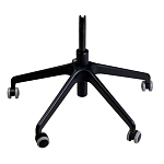 Стул с мягкой бежевой обивкой из велюра и подъемно-поворотным механизмом на черных колесиках Harper Beige варинант исполнения - 4 | Loft Concept в Сочи