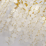 Люстра подвесная с золотистыми ветками и стеклянными подвесками в виде листьев Длина 130 см FAIRYTREE Light варинант исполнения - 5 | Loft Concept в Сочи