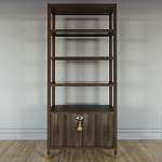 Стеллаж со стеклянными полками Elsa Dreams Walnut варинант исполнения - 6 | Loft Concept в Сочи