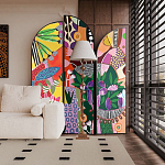 Ширма цветочный принт Colored Partition варинант исполнения - 4 | Loft Concept в Сочи