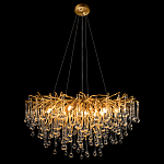 Люстра подвесная с прозрачными стеклянными подвесками в форме капель Диаметр 80 см Droplet Chandelier варинант исполнения - 13 | Loft Concept в Сочи