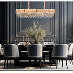 Люстра волнистой формы с каскадом из прозрачного хрусталя Constant Sparks варинант исполнения - 3 | Loft Concept в Сочи