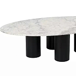 Кофейный столик овальный с мраморной столешницей на 4-х массивных ножках Demonstration of Taste варинант исполнения - 1 | Loft Concept в Сочи