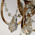  Бра в классическом стиле с 3-мя лампами в виде свеч на овальном зеркальном основании с хрустальными подвесками и подсвечниками Feiss варинант исполнения - 2 | Loft Concept в Сочи