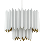 Люстра белая с гофрированным двойным абажуром Corrugated Double Lampshade варинант исполнения - 2 | Loft Concept в Сочи