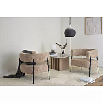 Кресло полукруглое мягкое с буклированной обивкой Armchair with Boucle Upholstery варинант исполнения - 3 | Loft Concept в Сочи