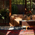 Трехместный диван с кожаной обивкой коричневый Coste Leather Sofa варинант исполнения - 8 | Loft Concept в Сочи