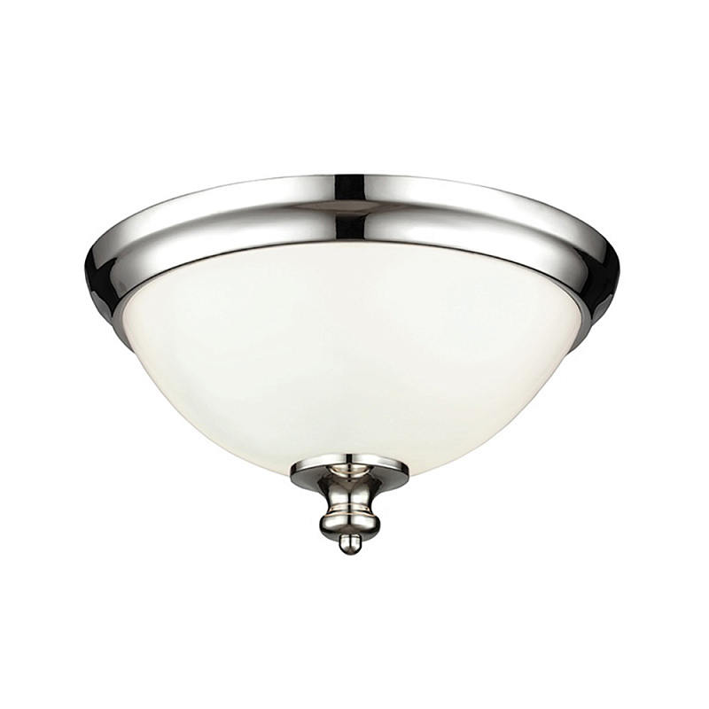 Потолочный светильник в форме чаши из белого матового стекла Feiss Никель Белый в Сочи | Loft Concept 