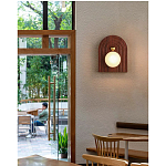Настенный светильник с деревянным резным основанием Wood Wall Lamp варинант исполнения - 3 | Loft Concept в Сочи
