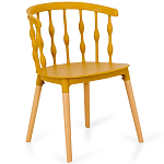 Пластиковый стул на ножках из массива бука Ferret Spiral Mustard варинант исполнения - 1 | Loft Concept в Сочи