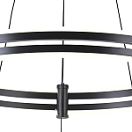 Люстра светодиодная с 2-мя плафонами в форме колец из акрила и алюминия с пультом для регулировки света Ring Horizontal Black варинант исполнения - 3 | Loft Concept в Сочи