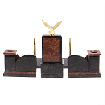 Настольный письменный набор из лемезита и змеевика с декором в виде Орла в подарочной упаковке Successful Leader варинант исполнения - 6 | Loft Concept в Сочи