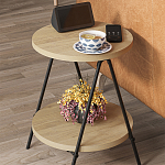 Стол приставной с 2-мя круглыми столешницами из дерева ESSEL OAK варинант исполнения - 4 | Loft Concept в Сочи