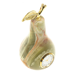 Часы настольные в виде груши из натурального камня Оникс Stone Clock варинант исполнения - 2 | Loft Concept в Сочи