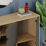 Комод цвета древесины с 3-мя дверцами и выдвижным ящиком темно-серого цвета SPARK CONSOLE OAK ANTHRACITE варинант исполнения - 4 | Loft Concept в Сочи