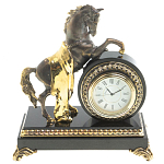 Часы настольные бронзовые с декором в виде коня Horse Stone Clock варинант исполнения - 5 | Loft Concept в Сочи