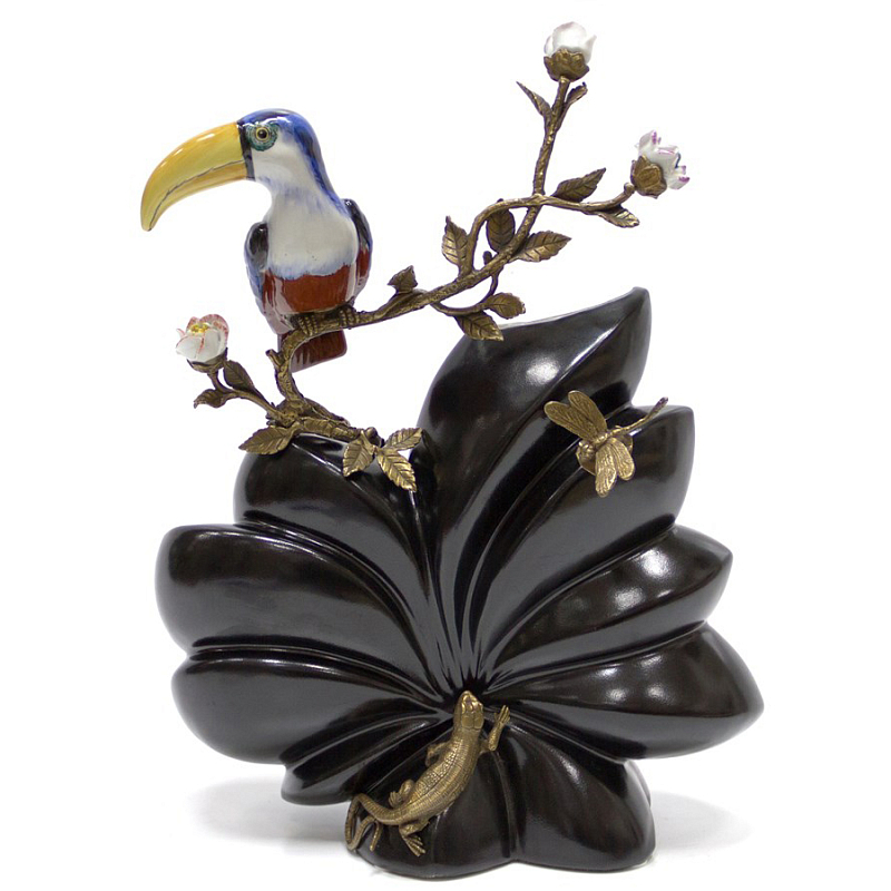Фарфоровая ваза Toucan and Lizard Черный Бронза в Сочи | Loft Concept 