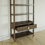 Стеллаж Elsa Dreams Walnut со стеклянными полками и ящиком варинант исполнения - 3 | Loft Concept в Сочи