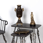 Ваза черного цвета из фарфора с золотистым узором и бронзовыми элементами Eden Garden porcelain and bronze варинант исполнения - 3 | Loft Concept в Сочи