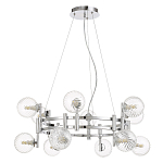 Люстра подвесная с 12-ю рельефными прозрачными плафонами из стекла и основанием цвета Хром Perforated Glass Bubbles варинант исполнения - 1 | Loft Concept в Сочи