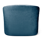 Стул с мягкой синей обивкой из велюра и подъемно-поворотным механизмом на белых колесиках Harper Blue and White варинант исполнения - 3 | Loft Concept в Сочи