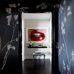 Обои ручная роспись Bamboo Special Colourway on Pitch dyed silk варинант исполнения - 1 | Loft Concept в Сочи