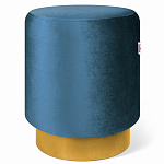 Пуф синий велюр на золотом металлическом основании Golden Belt варинант исполнения - 1 | Loft Concept в Сочи
