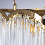 Люстра прямоугольная на цепях с прозрачными трубками и волнистым краем Nembus варинант исполнения - 7 | Loft Concept в Сочи